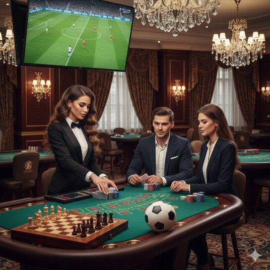 Grand entrance of a new luxury casino in New York City